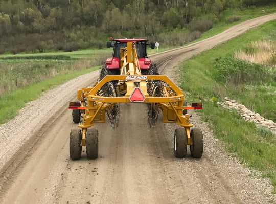 Bridgeview - Bale King VR683 hay rake on road in transport