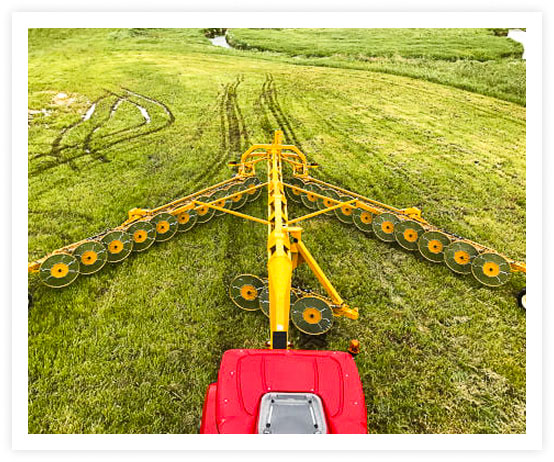SuperSteer rake working in the field